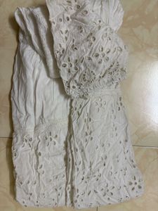 White Cotton Broderie Anglaise Dress Material