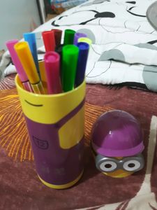 Minion Themed Multipurpose Box With Sketch Pens
