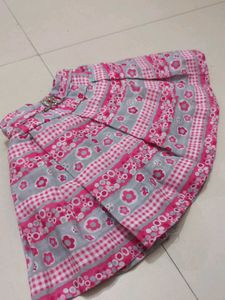 Girls Pink Floral Skirt