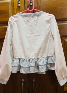 Chic Ruffled Front Tie Blouse