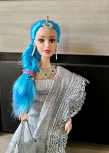 Elegant Silver Lehenga Choli doll set