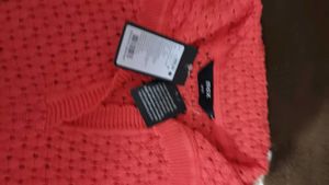 MAX Coral Knit Top with Floral Details