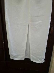 Chic White Midi Skirt with Slit