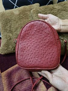 Ostrich faux leather vintage sling bag from Japan