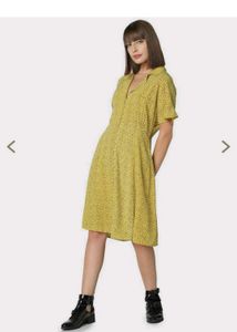 Yellow Print Mini Dress