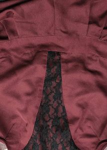 Elegant Burgundy Lace Panel Dress