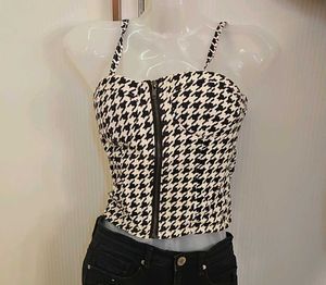 Houndstooth Crop Top