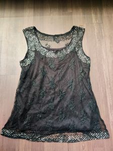 Sheer Lace Embellished Top