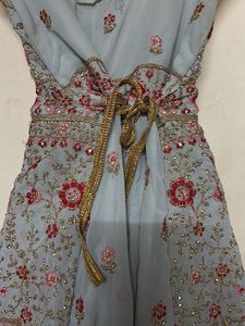 Embellished Grey kurta palazzo set