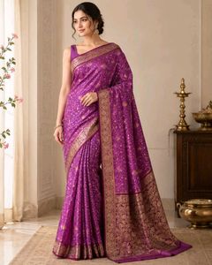 Elegant Purple Silk Saree