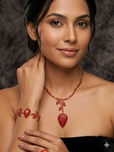 Stunning Strawberry Charm Jewelry Set