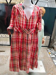 Premium Red &amp; White Checkered  Maxi Dress