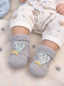 Cute Pink and grey Baby Socks with Grips