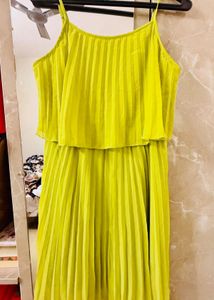 Women Skater Lime Green knee length dress