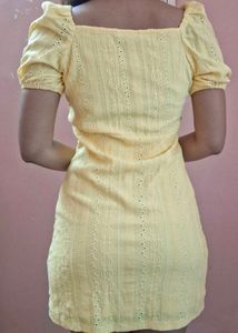 Lemon Yellow Eyelet Dress