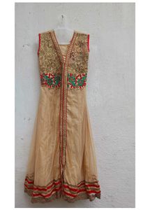 Gold Embroidered Anarkali Kurti
