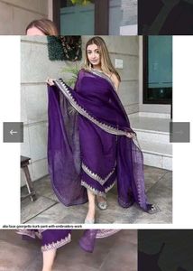 Elegant Purple Kurti Pant Set with dupatta