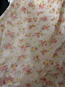 Chiffon Floral Print Button-Up Top - L
