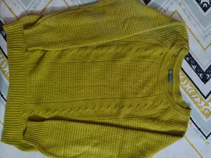 Cozy Mustard Yellow Knit Sweater,Size M