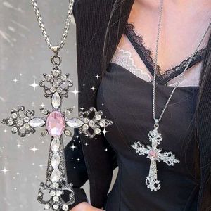 Gothic big Cross Pendant Necklace