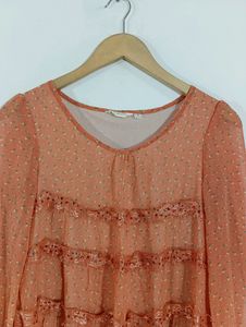 Coral Printed Casual Top (Women)