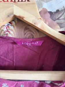 Elegant light maroon Embroidered Kurta