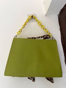 Ted Baker Green Handbag with Leopard Scarf