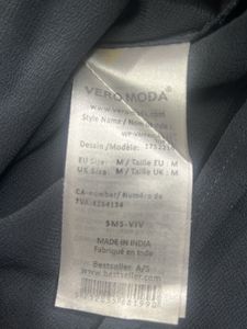 Dusty Blue Embroidered Top By Vero Moda