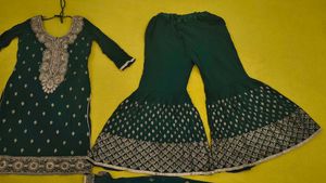 Elegant Green Gharara Suit Set