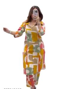 Colorful Abstract Print Kurta Set