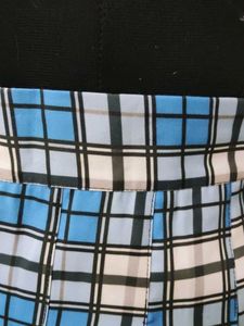 Blue Plaid Pleated Skirt