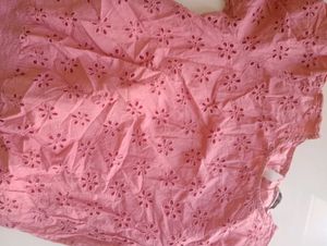 Pink Embroidered Puff Sleeve Top