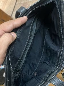 Floral Embroidered Leather Tote Bag