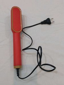 Red Electric Hair Straightener Brush