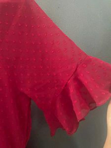 Party Wear Dark Red Dress