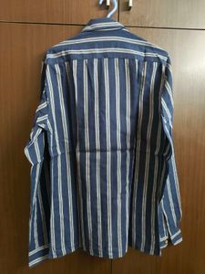 Zara Man Blue Striped Button-Down Shirt