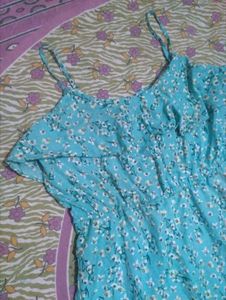 Cute Blue Floral Summer Dress