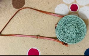 Round Woven Crossbody Bag