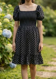 Black Polka Dot Flare Dress