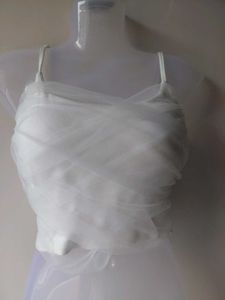 White Tulle Overlay Camisole Top