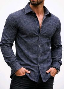 Stylish Men's Textured Blue Shirt