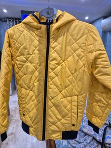 Quilted Yellow Hooded Jacket