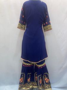Georgette Sharara Blue Colour