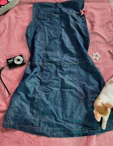 Blue Denim Sleeveless Dress