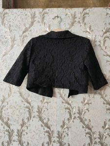 Elegant Black Lace Cropped Jacket