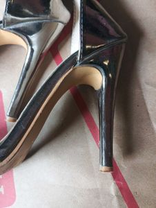 Chic Metallic Ankle Strap Heels