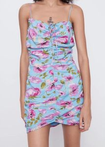 Zara Floral Ruched Mini Dress
