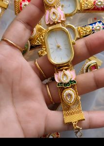 Elegant Gold Lotus Watch