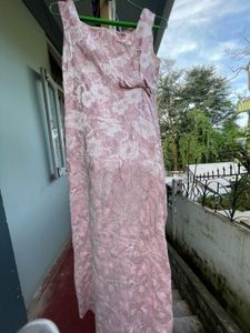 Elegant Pink Floral Maxi Dress