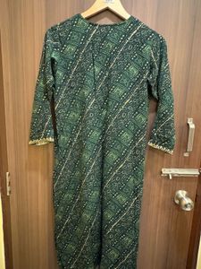 Green Bandhani Kurta